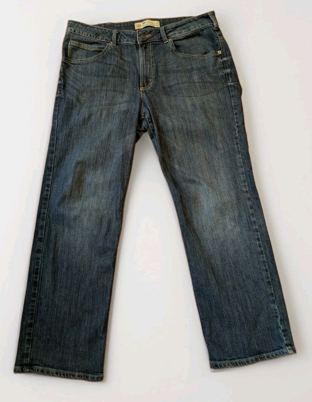 Lee Modern Series Mens Jeans 36x30 Straight Fit Straight Leg Stretch Dark Wash